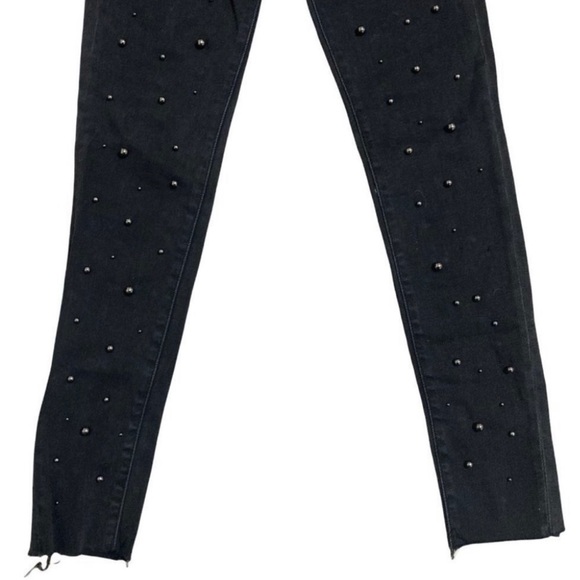 Black Studded Driftwood Jeans, Size 25 NWT - Picture 7 of 10